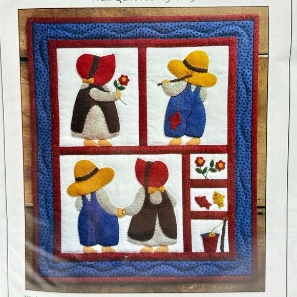Wall Hanging Mini Quilt Kit with Fabric 13x15 Sunbonnet Sue Overall Sam Folk Art - Picture 2 of 4